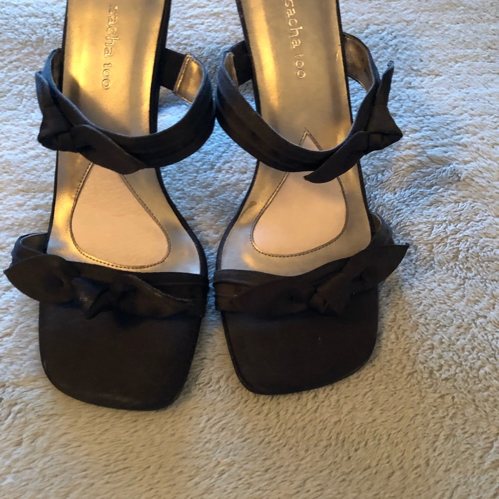 Sacha Too Brand high heeled satin dress sandals. Size 6 1/2 M